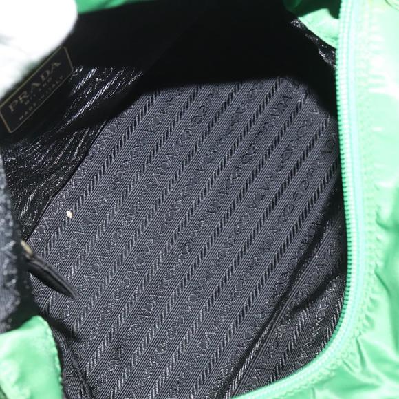 PRADA Hand Bag Nylon Green Gold Auth EC012 - Picture 11 of 16